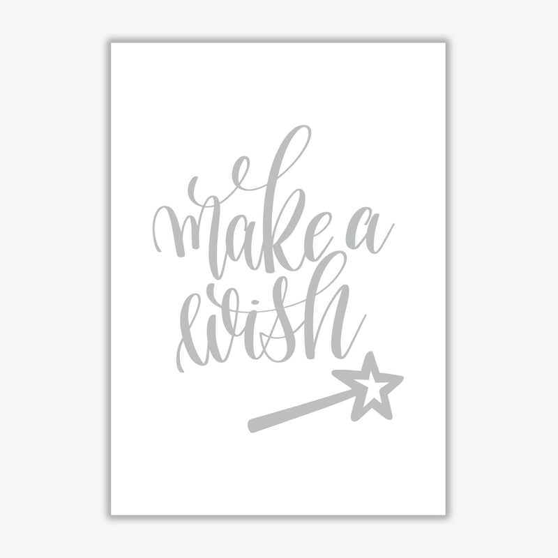 Make a wish grey modern fine art print, framed typography wall art