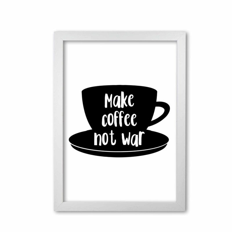 Make coffee not war modern fine art print, framed kitchen wall art