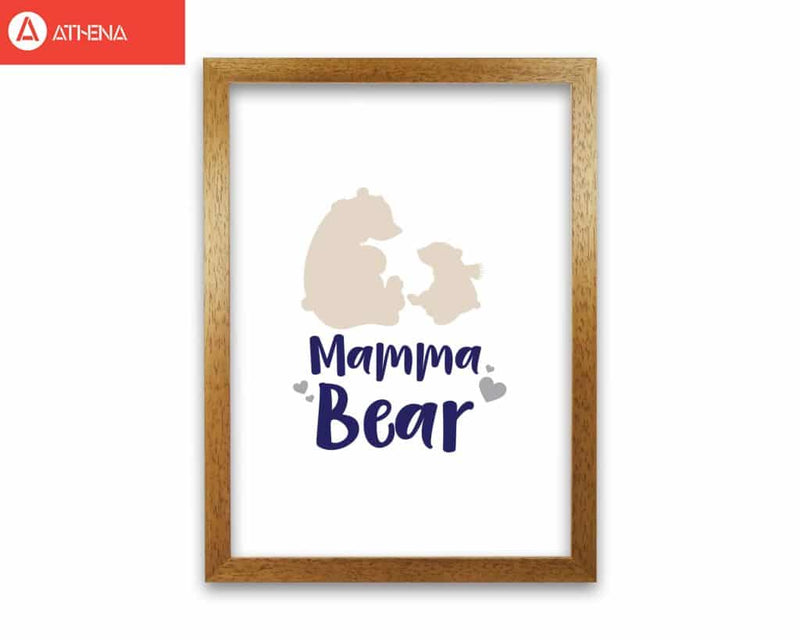 Mama bear modern fine art print, framed childrens nursey wall art poster