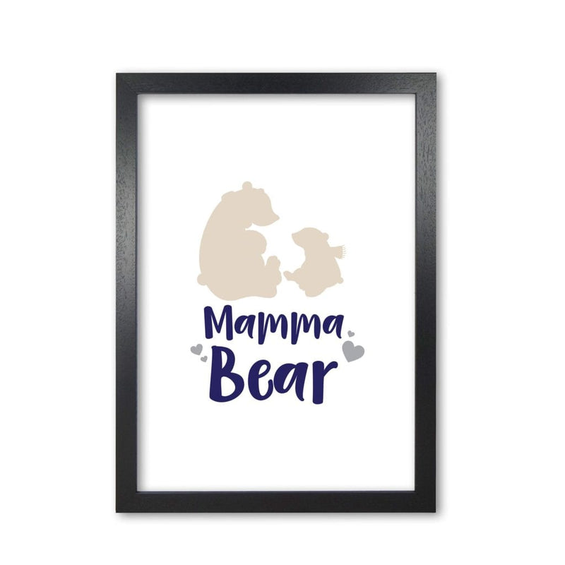 Mama bear modern fine art print, framed childrens nursey wall art poster
