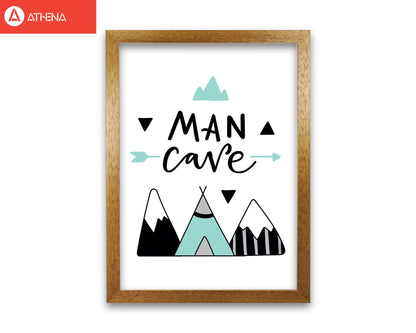 Man cave mountains mint and black modern fine art print, framed typography wall art