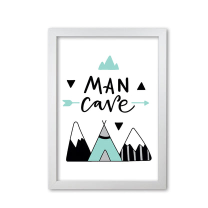 Man cave mountains mint and black modern fine art print, framed typography wall art