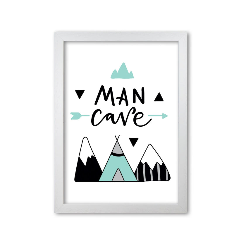 Man cave mountains mint and black modern fine art print, framed typography wall art