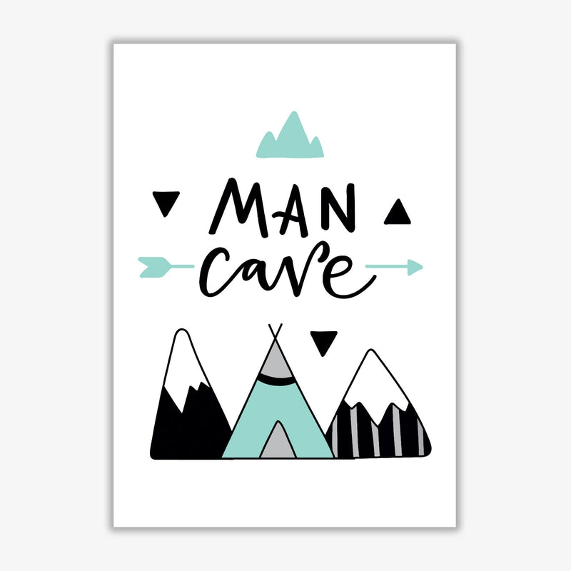 Man cave mountains mint and black modern fine art print, framed typography wall art