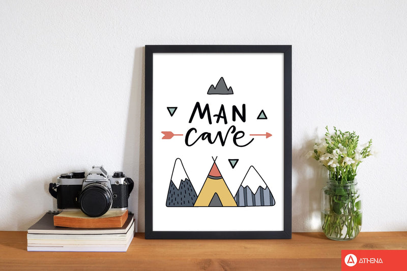 Man cave mountains modern fine art print, framed typography wall art