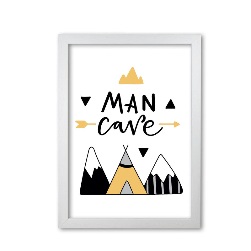 Man cave mountains mustard and black modern fine art print, framed typography wall art