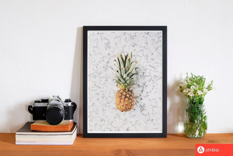Marble pineapple modern fine art print, framed kitchen wall art