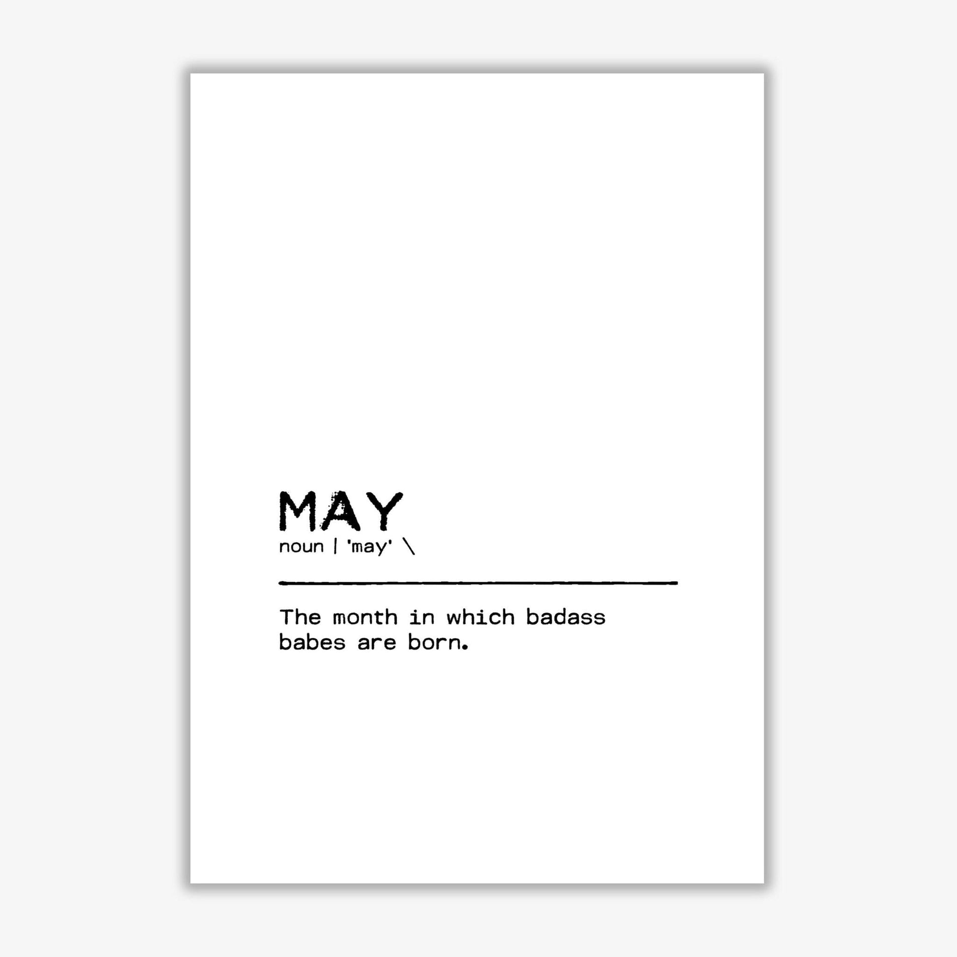 May badass definition quote fine art print by orara studio