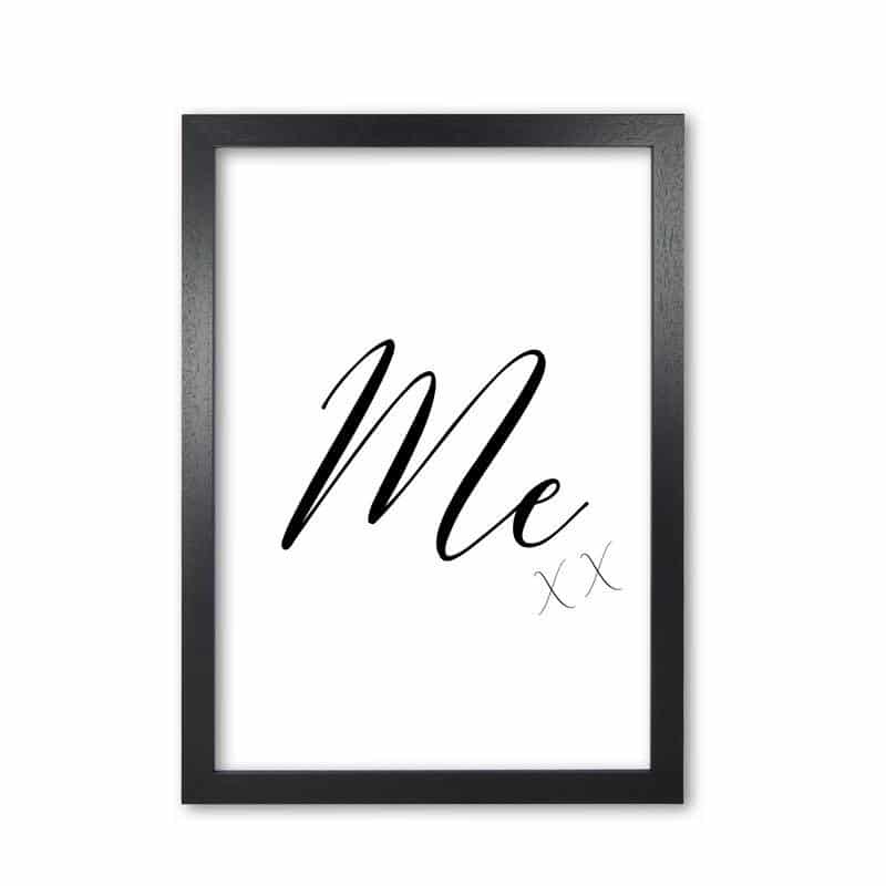 Me modern fine art print, framed typography wall art