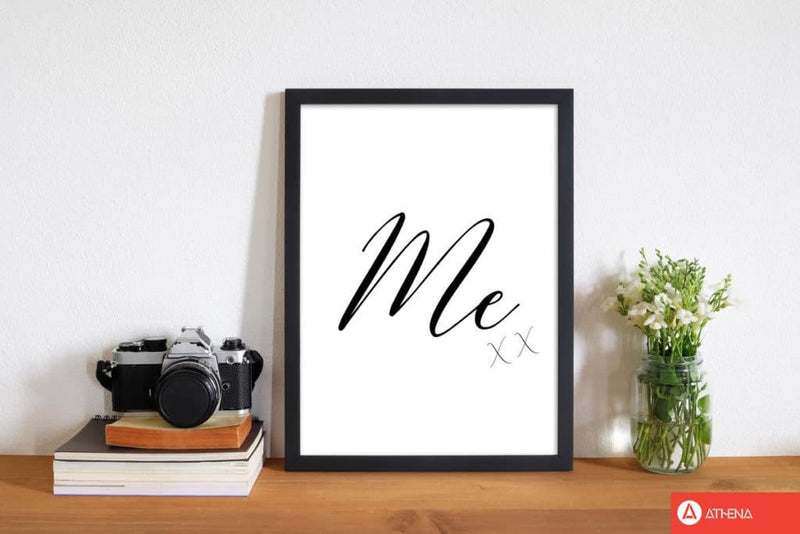 Me modern fine art print, framed typography wall art