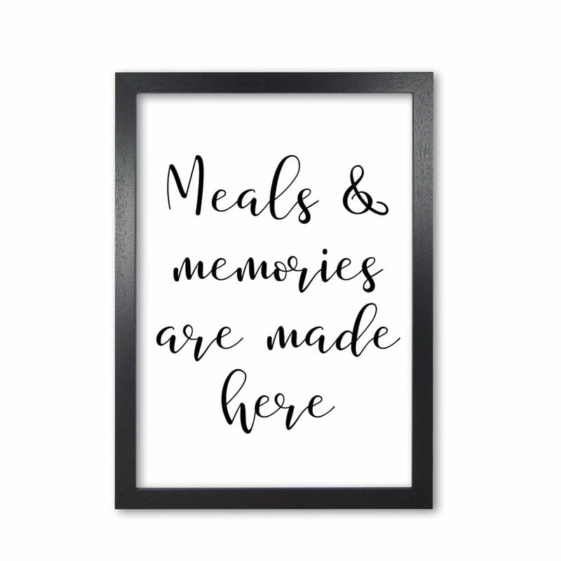 Meals and memories modern fine art print, framed kitchen wall art