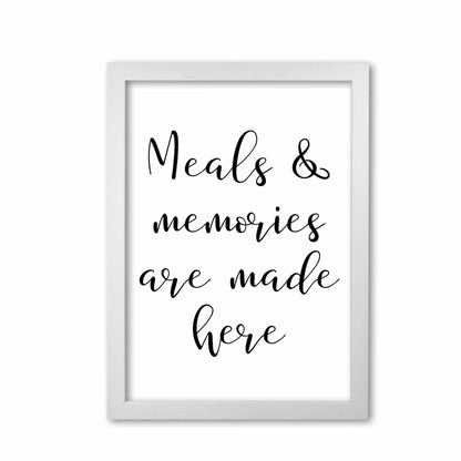 Meals and memories modern fine art print, framed kitchen wall art
