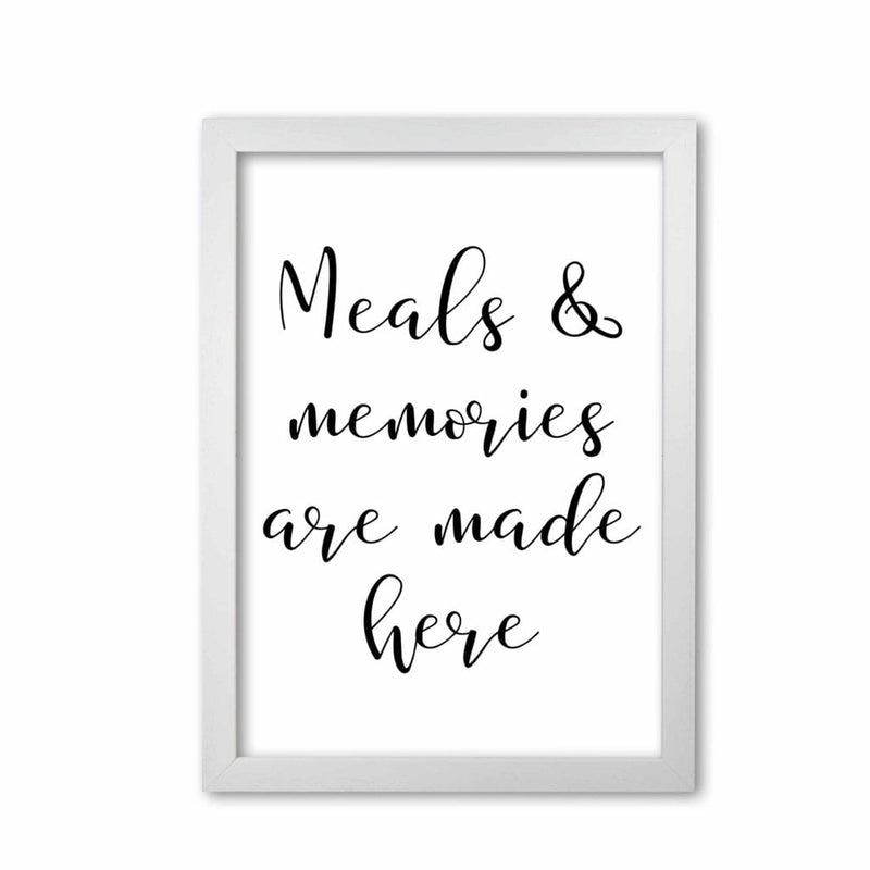 Meals and memories modern fine art print, framed kitchen wall art