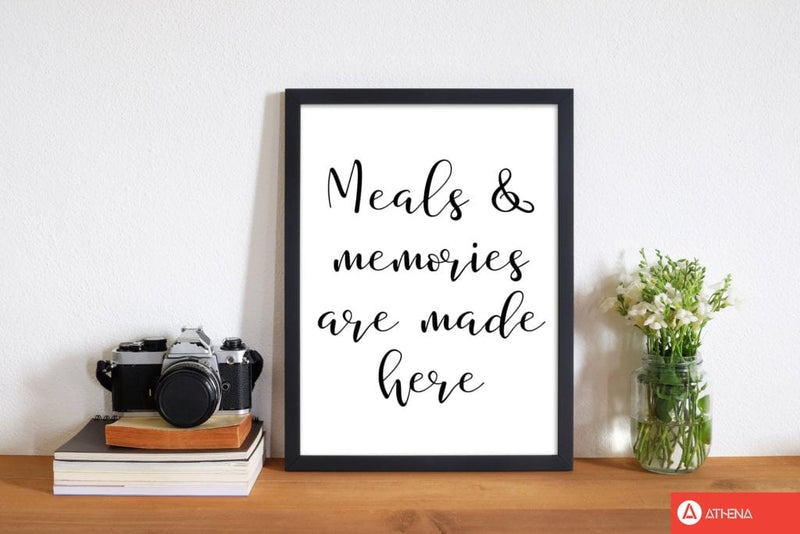 Meals and memories modern fine art print, framed kitchen wall art