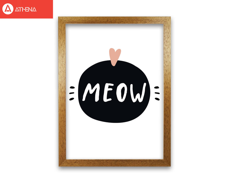 Meow modern fine art print, framed typography wall art