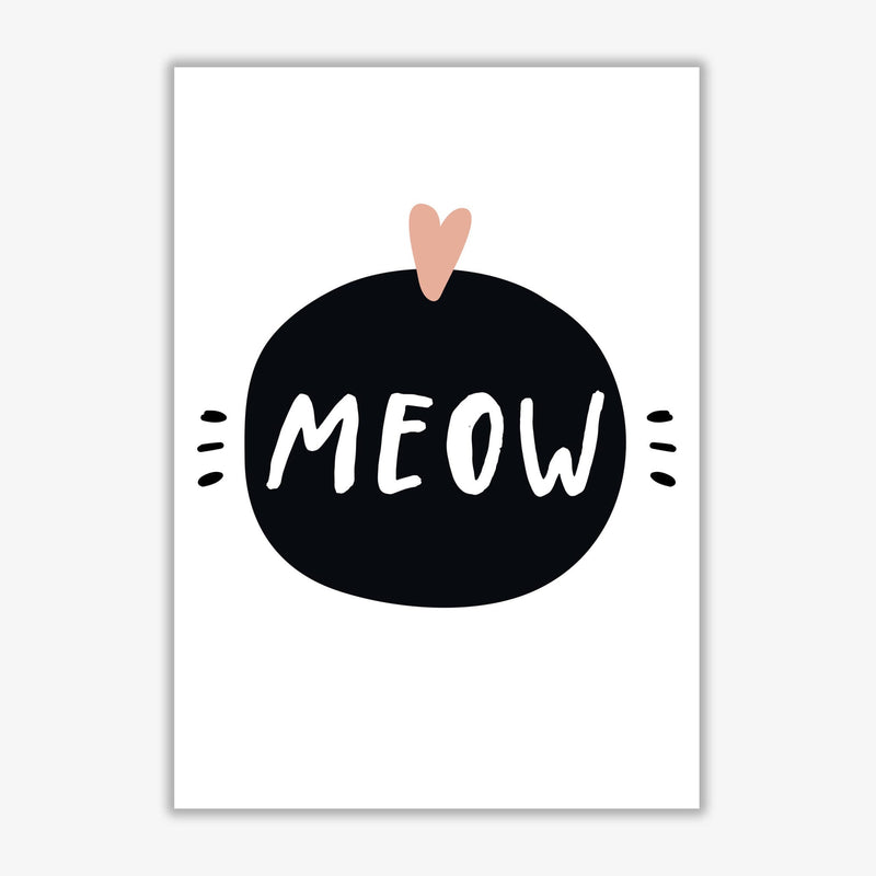 Meow modern fine art print, framed typography wall art