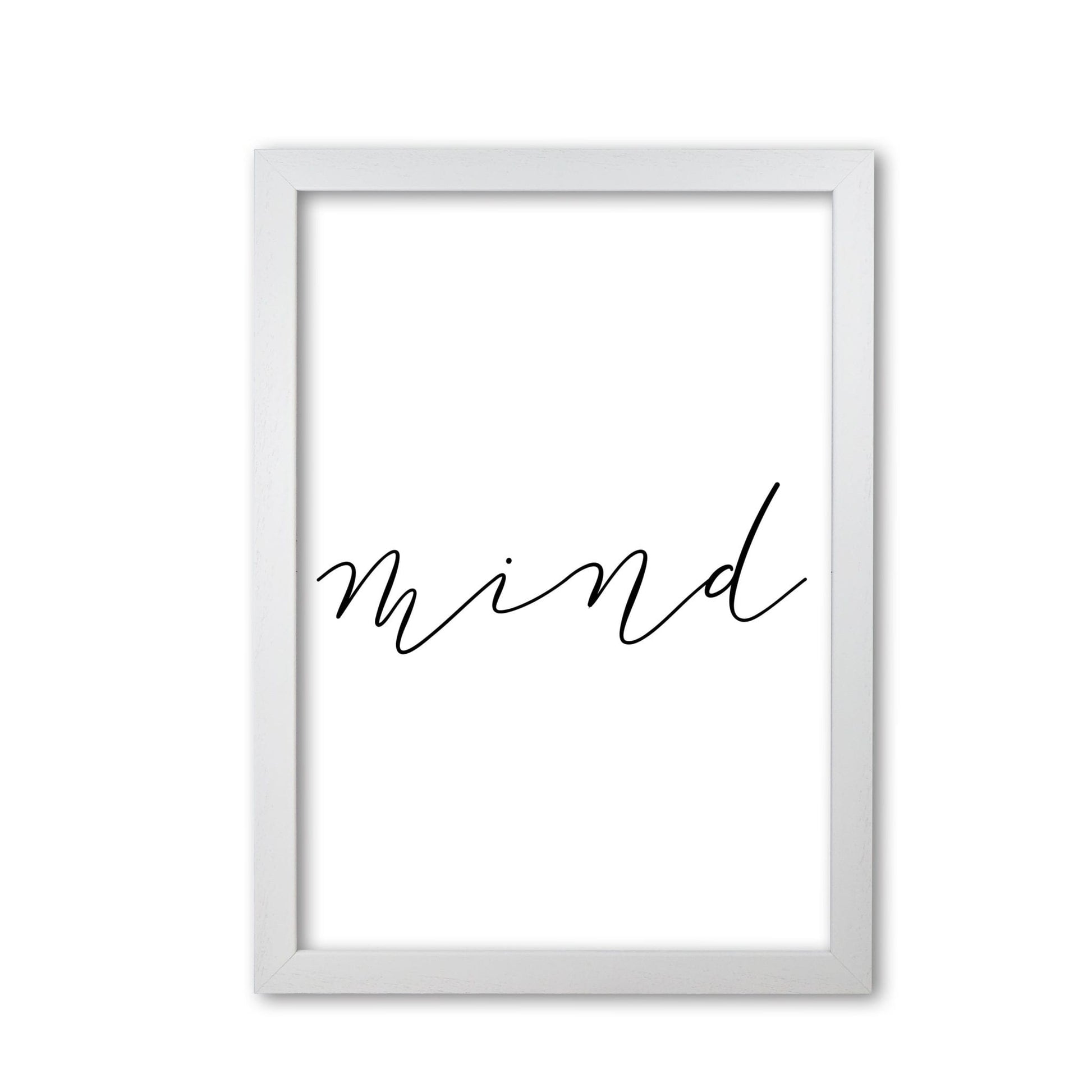 Mind modern fine art print, framed typography wall art