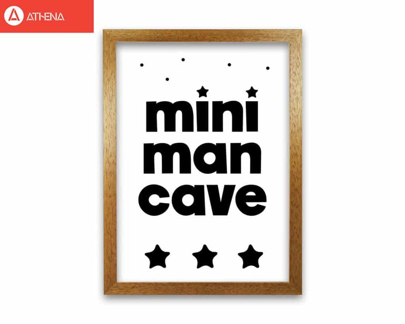 Mini man cave black modern fine art print, framed childrens nursey wall art poster