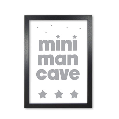 Mini man cave grey modern fine art print, framed childrens nursey wall art poster