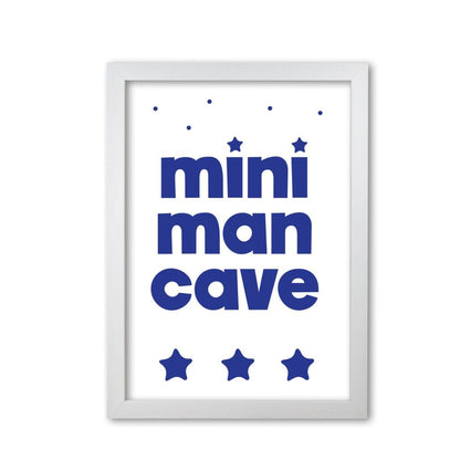 Mini man cave navy modern fine art print, framed childrens nursey wall art poster