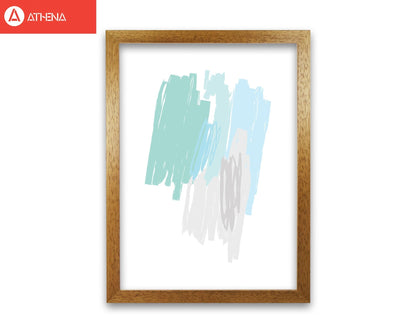 Mint scribbles abstract drawings modern fine art print