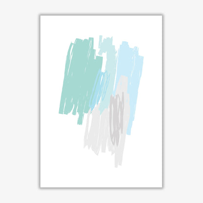Mint scribbles abstract drawings modern fine art print