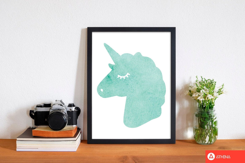Mint unicorn head modern fine art print