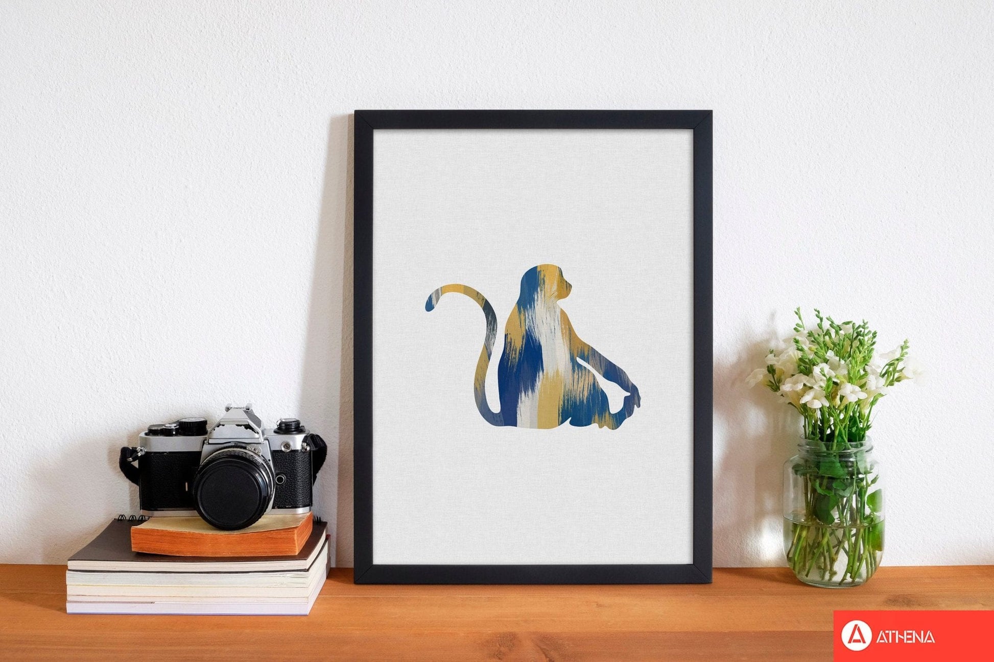 Monkey blue &#038; yellow fine art print by orara studio