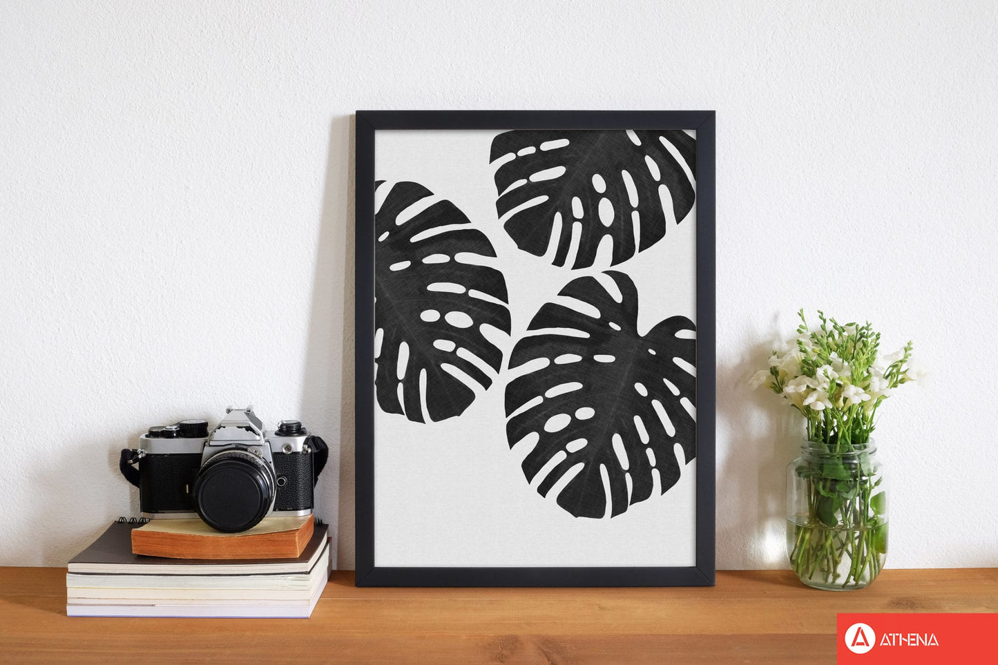 Monstera black &#038; white iii fine art print by orara studio