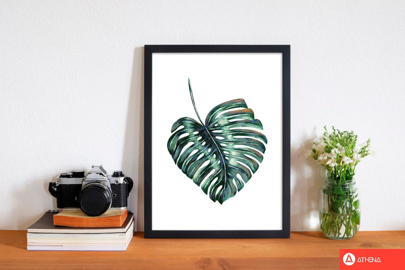 Monstera leaf full modern fine art print, framed botanical &