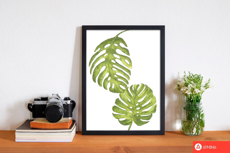 Monstera leaf modern fine art print, framed botanical &