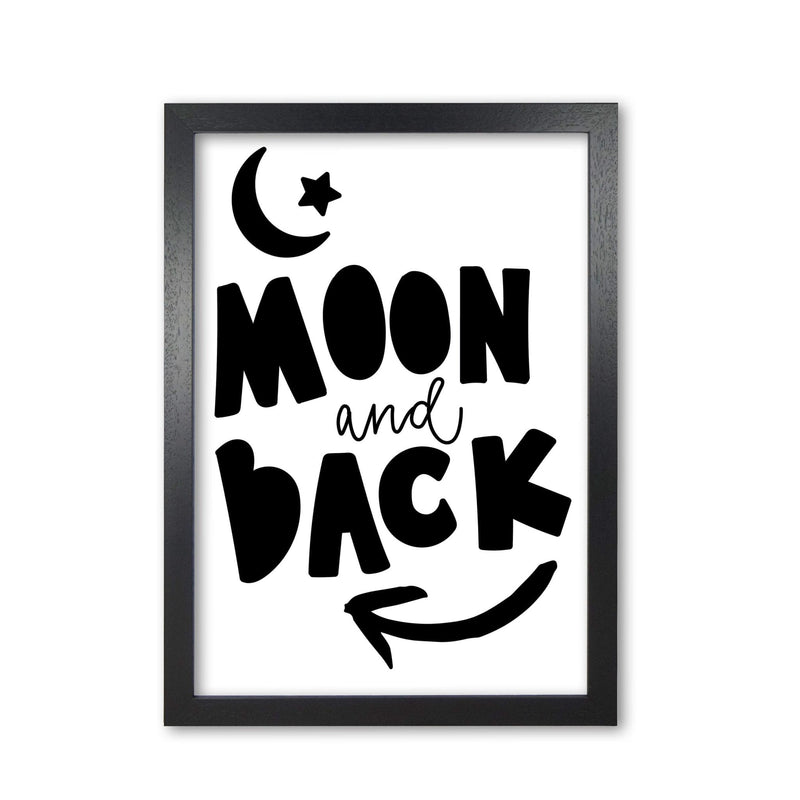 Moon and back black modern fine art print, framed typography wall art