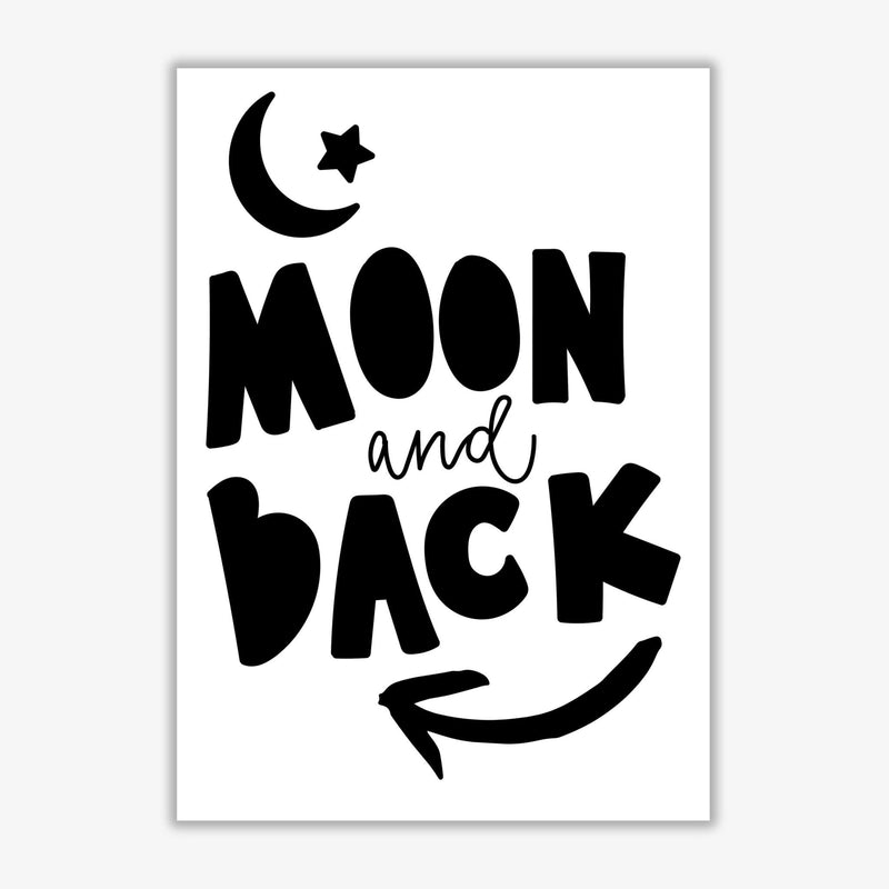 Moon and back black modern fine art print, framed typography wall art