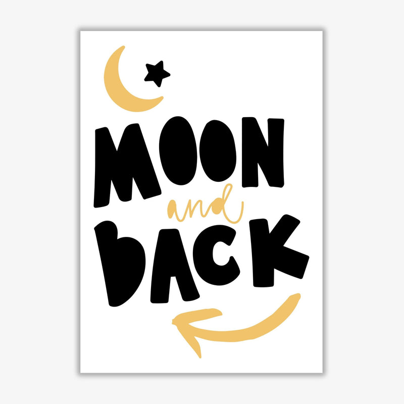 Moon and back mustard and black modern fine art print, framed typography wall art