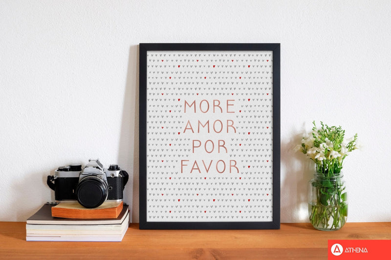 More amor pink love quote fine art print by orara studio