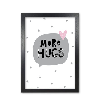 More hugs speech bubble modern fine art print, framed typography wall art