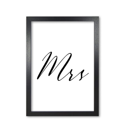 Mrs modern fine art print, framed typography wall art