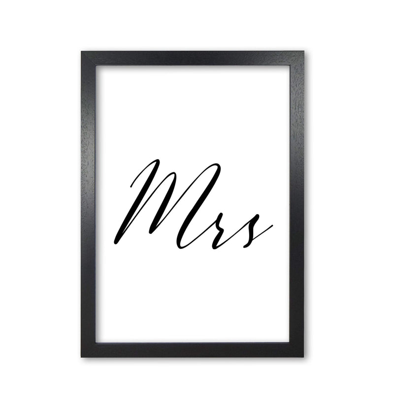 Mrs modern fine art print, framed typography wall art
