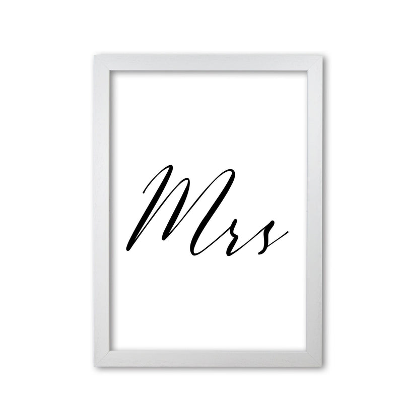 Mrs modern fine art print, framed typography wall art