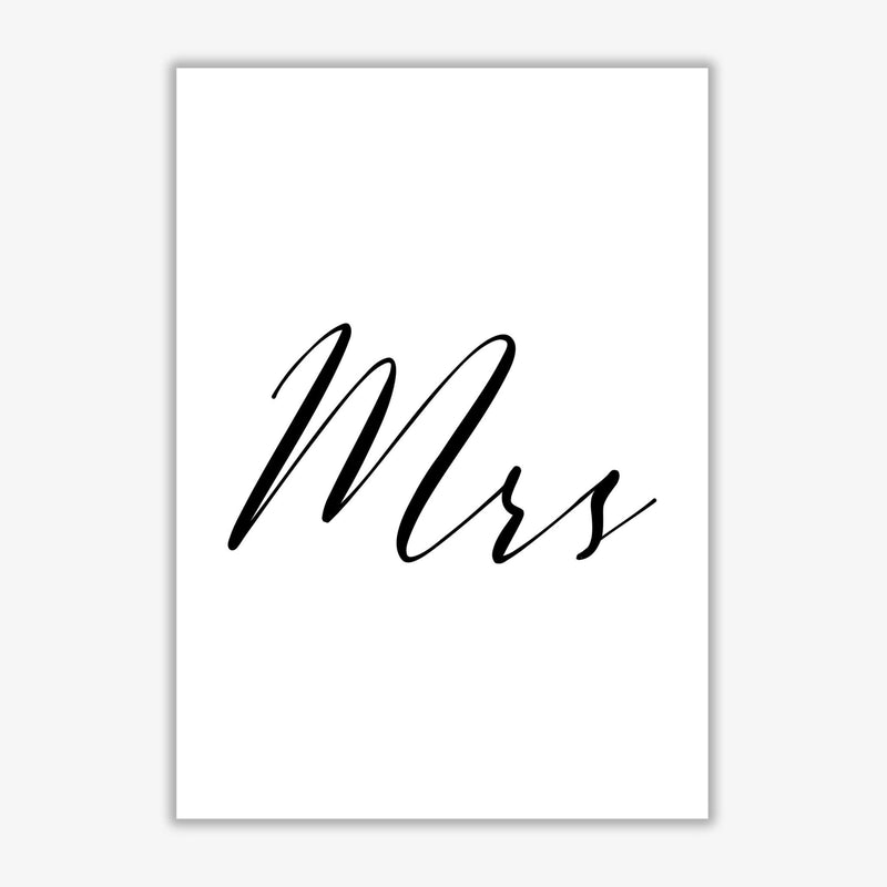 Mrs modern fine art print, framed typography wall art