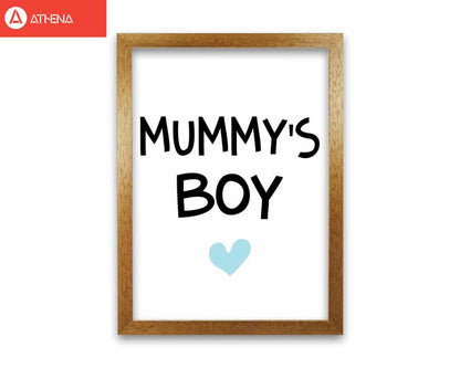 Mummy&#39;s boy blue modern fine art print, framed childrens nursey wall art poster