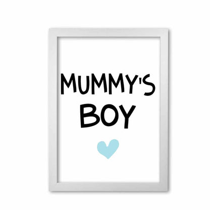 Mummy&#39;s boy blue modern fine art print, framed childrens nursey wall art poster