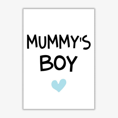 Mummy&#39;s boy blue modern fine art print, framed childrens nursey wall art poster