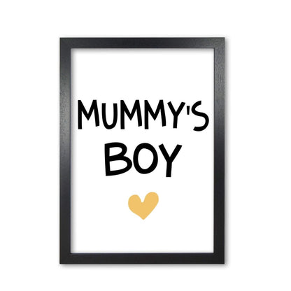Mummy&#39;s boy mustard modern fine art print, framed childrens nursey wall art poster