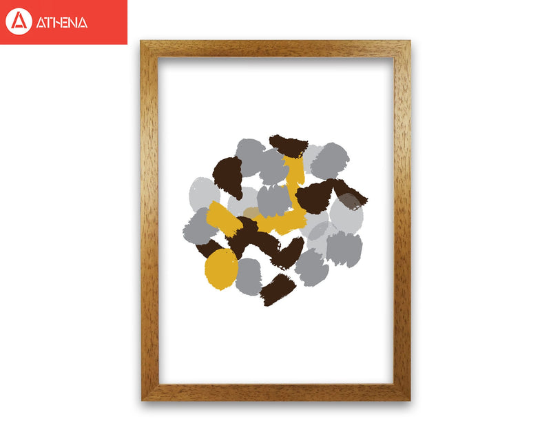 Mustard abstract paint splodge modern fine art print