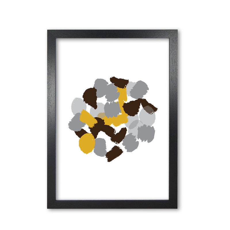 Mustard abstract paint splodge modern fine art print