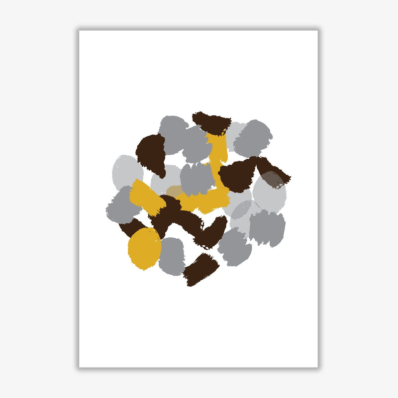 Mustard abstract paint splodge modern fine art print