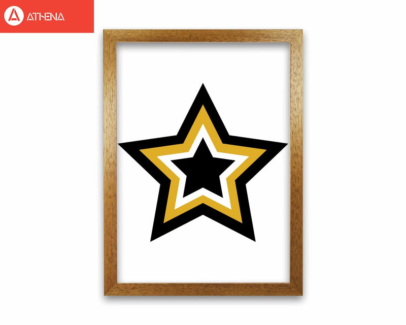 Mustard and black layered star modern fine art print