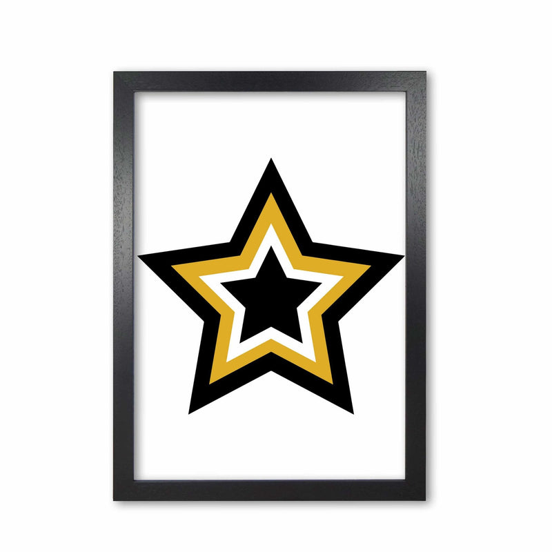 Mustard and black layered star modern fine art print
