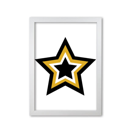 Mustard and black layered star modern fine art print